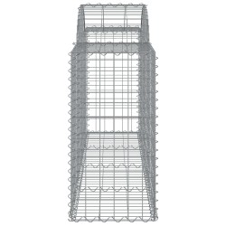 Gabionen mit Hochbogen 13 Stk. 200x50x80/100cm Verzinktes Eisen