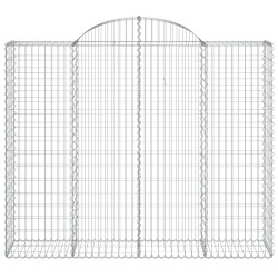 Gabionen mit Hochbogen 5 Stk. 200x50x160/180cm Verzinktes Eisen