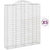 Gabionen mit Hochbogen 5 Stk. 200x50x220/240cm Verzinktes Eisen