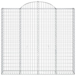 Gabionen mit Hochbogen 7 Stk. 200x50x180/200cm Verzinktes Eisen