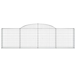 Gabionen mit Hochbogen 6 Stk. 300x30x80/100 cm Verzinktes Eisen