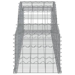 Gabionen mit Hochbogen 17 Stk. 300x50x40/60 cm Verzinktes Eisen