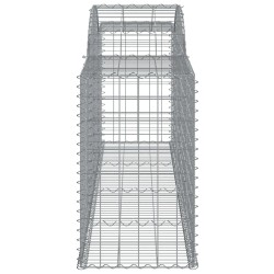 Gabionen mit Hochbogen 15 Stk. 300x50x80/100cm Verzinktes Eisen