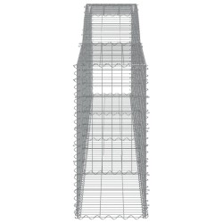 Gabionen mit Hochbogen 4 Stk. 400x50x100/120cm Verzinktes Eisen