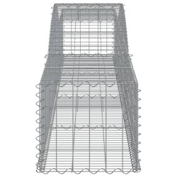 Gabionen mit Hochbogen 15 Stk. 400x50x40/60cm Verzinktes Eisen