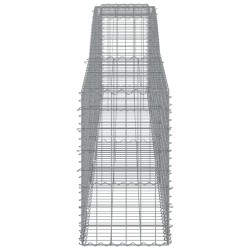 Gabionen mit Hochbogen 4 Stk. 400x50x80/100cm Verzinktes Eisen