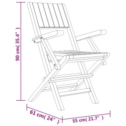 Gartenstühle 6 Stk. Klappbar 55x61x90 cm Massivholz Teak