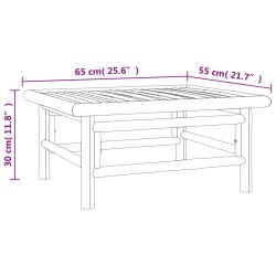 5-tlg. Garten-Lounge-Set mit Hellgrauen Kissen Bambus