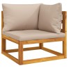 8-tlg. Garten-Lounge-Set mit Taupe Kissen Massivholz