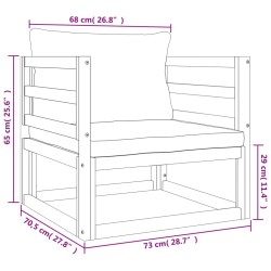 7-tlg. Garten-Lounge-Set mit Grünen Kissen Massivholz