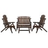 4-tlg. Garten-Lounge-Set Massivholz Fichte