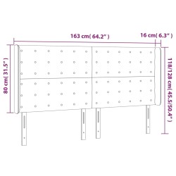 LED Kopfteil Creme 163x16x118/128 cm Stoff