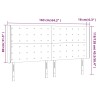 LED Kopfteil Creme 163x16x118/128 cm Stoff