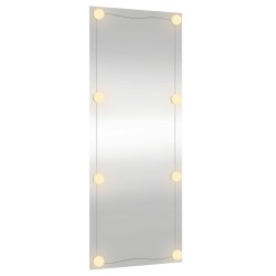 Wandspiegel mit LED-Leuchten 40x100 cm Glas Rechteckig