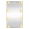 Wandspiegel mit LED-Leuchten 50x80 cm Glas Rechteckig