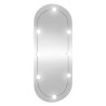 Wandspiegel mit LED-Leuchten 40x90 cm Glas Oval