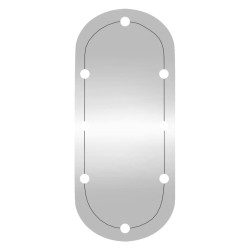 Wandspiegel mit LED-Leuchten 40x90 cm Glas Oval