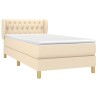 Boxspringbett mit Matratze Creme 90x190 cm Stoff