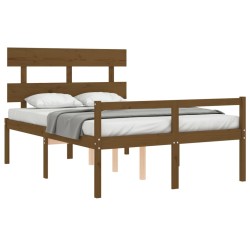 Seniorenbett mit Kopfteil 140x190 cm Honigbraun Massivholz