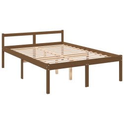 Seniorenbett mit Kopfteil 140x190 cm Honigbraun Massivholz