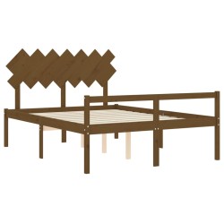 Seniorenbett mit Kopfteil 140x200 cm Honigbraun Massivholz