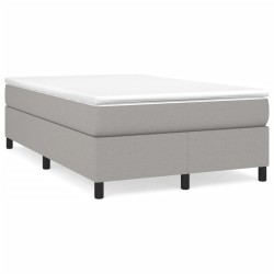 Boxspringbett mit Matratze Hellgrau 120x200 cm Stoff