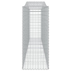 Gabionen mit Hochbogen 15 Stk 400x50x120/140cm Verzinktes Eisen