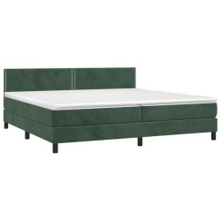 Boxspringbett mit Matratze Dunkelgrün 200x200 cm Samt