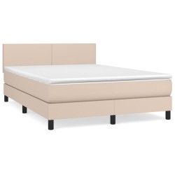 Boxspringbett Matratze Cappuccino-Braun 140x190cm Kunstleder