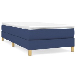 Boxspringbett mit Matratze Blau 90x200 cm Stoff