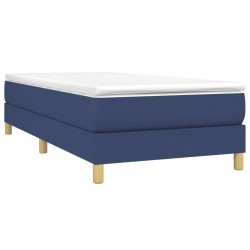 Boxspringbett mit Matratze Blau 90x200 cm Stoff