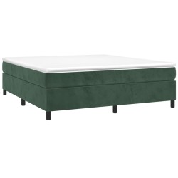 Boxspringbett mit Matratze Dunkelgrün 160x200 cm Samt