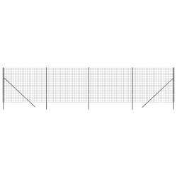 Maschendrahtzaun Anthrazit 1,4x10 m Verzinkter Stahl