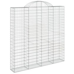 Gabionen mit Hochbogen 7 Stk. 200x30x200/220cm Verzinktes Eisen