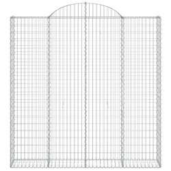 Gabionen mit Hochbogen 7 Stk. 200x30x200/220cm Verzinktes Eisen