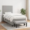 Boxspringbett mit Matratze Hellgrau 90x190 cm Stoff