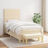 Boxspringbett mit Matratze Creme 100x200 cm Stoff