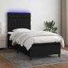 Boxspringbett mit Matratze & LED Schwarz 100x200 cm Stoff