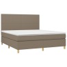 Boxspringbett mit Matratze & LED Taupe 160x200 cm Stoff