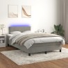 Boxspringbett mit Matratze & LED Hellgrau 120x200 cm Samt