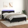 Boxspringbett mit Matratze & LED Schwarz 140x190 cm Samt