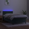 Boxspringbett mit Matratze & LED Dunkelgrün 80x200 cm Samt