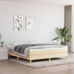 Boxspringbett mit Matratze Creme 180x200 cm Stoff