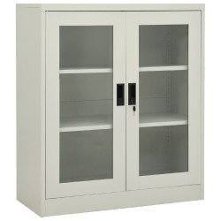 Büroschrank Hellgrau 90x40x105 cm Stahl