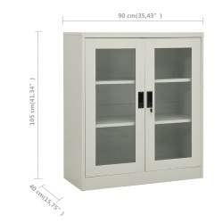 Büroschrank Hellgrau 90x40x105 cm Stahl