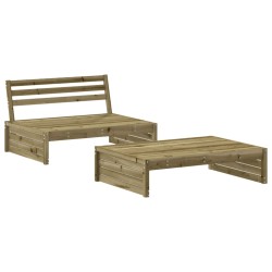 2-tlg. Garten-Lounge-Set mit Kissen Imprägniertes Kiefernholz