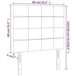 Kopfteile 2 Stk. Rosa 80x5x78/88 cm Samt