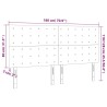 LED Kopfteil Rosa 180x5x118/128 cm Samt