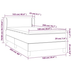 Boxspringbett mit Matratze Dunkelbraun 100x200 cm Stoff