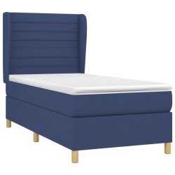 Boxspringbett mit Matratze Blau 80x200 cm Stoff